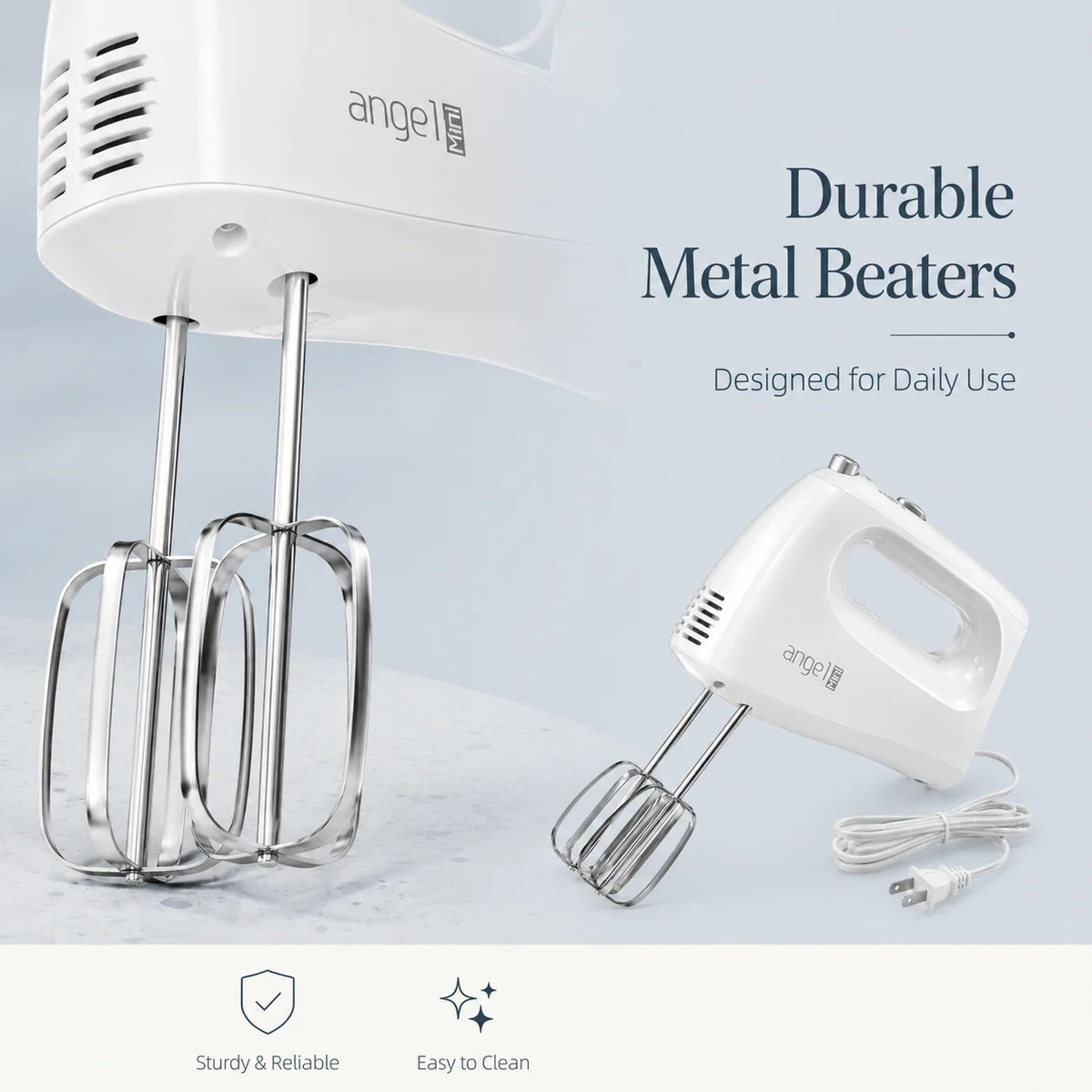 Electric Hand Mixer With Turbo Beaters, Dough Hooks And Whisk
