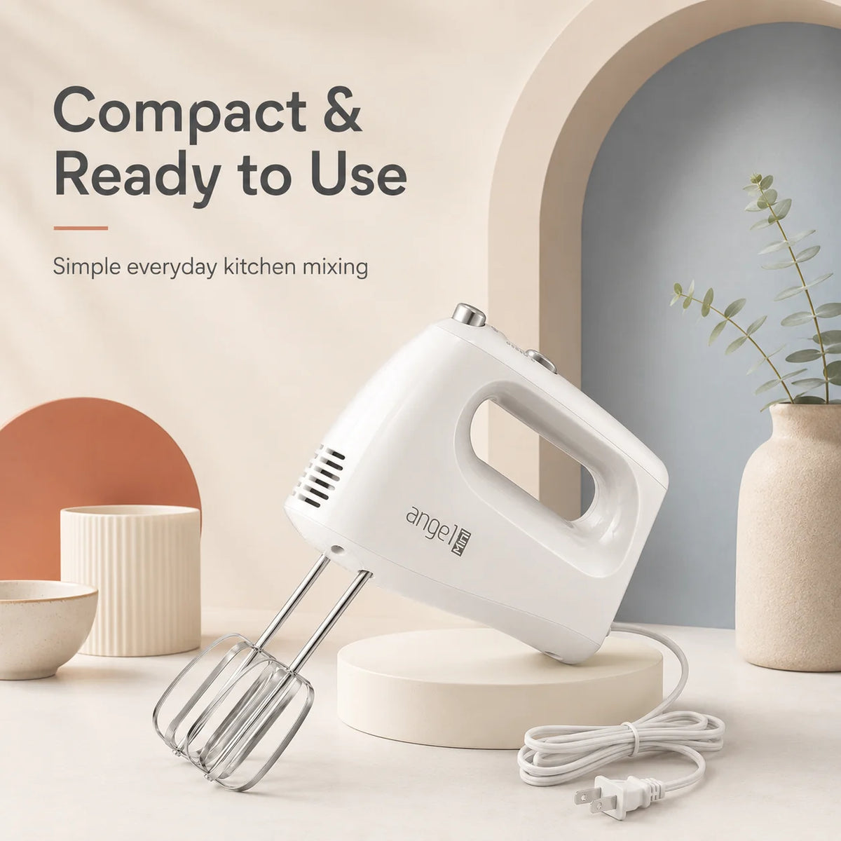 Electric Hand Mixer With Turbo Beaters, Dough Hooks And Whisk