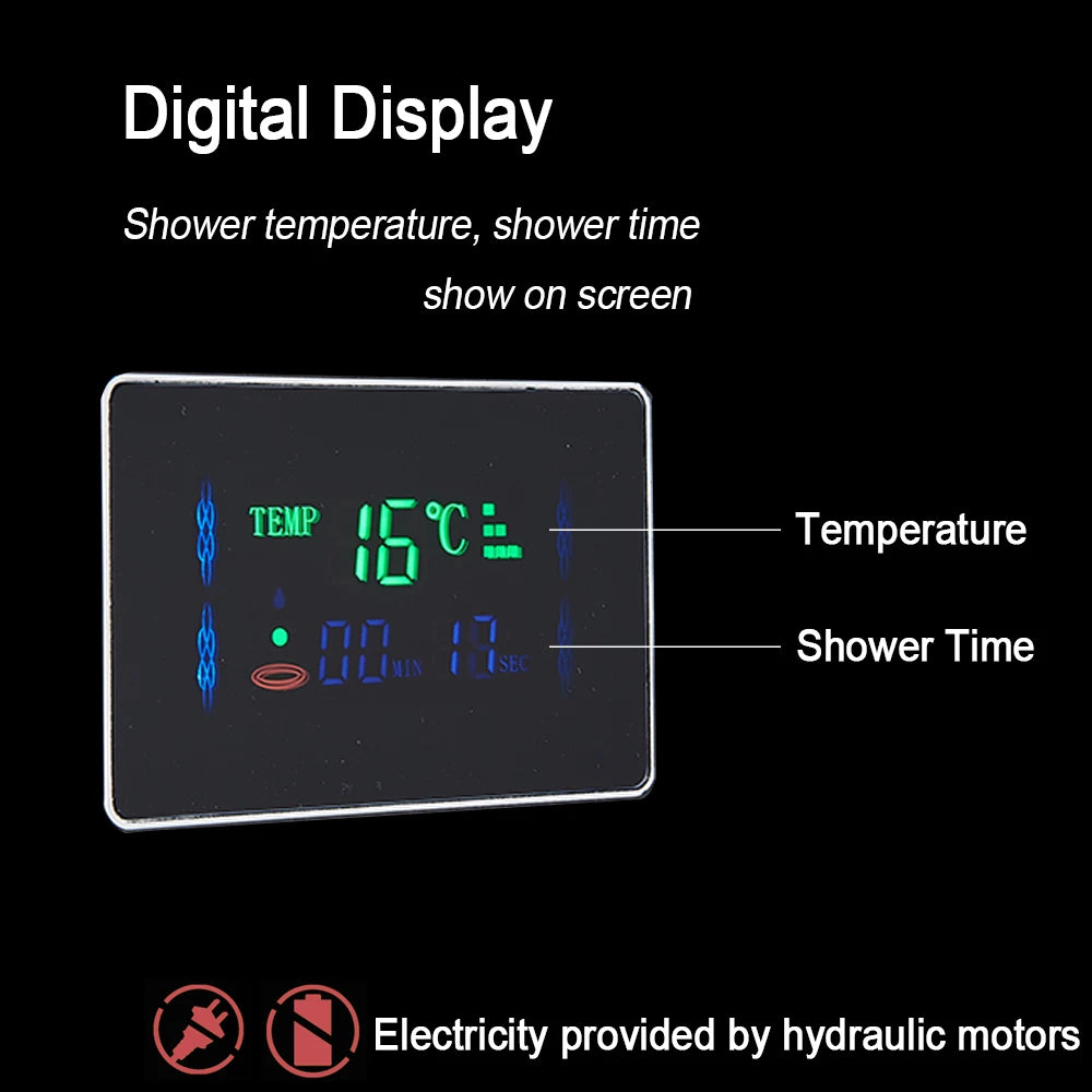 MYQualife LED Shower Panel System With Waterfall Rainfall Massage Jets