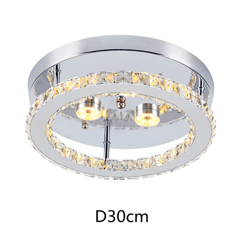 GreeLustr Modern LED Crystal Ring Chandelier Ceiling Light Fixture