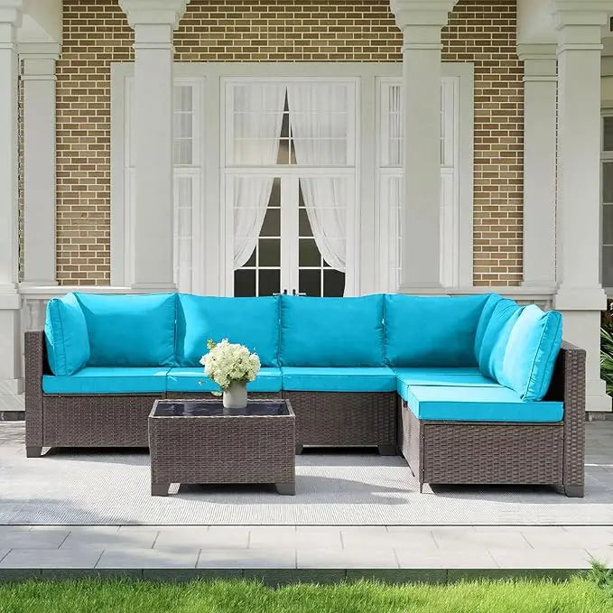 All Weather Outdoor Patio Furniture Set With Rattan Wicker Frame