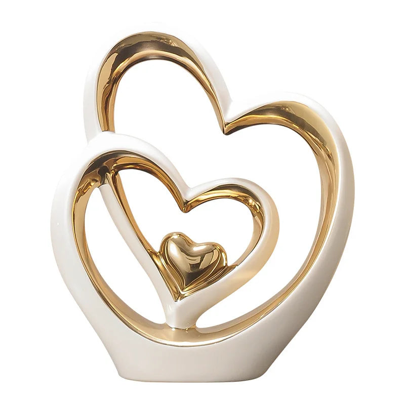 Modern Heart Shaped Ceramic Home Decor Accent For Living Room