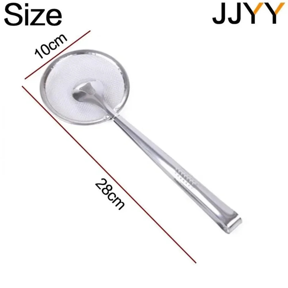 STONEGO Stainless Steel Mesh Strainer Spoon With Oil Filter Clip