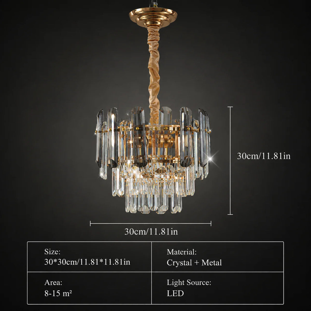 PIBAOGU Modern K9 Crystal Chandelier for Dining and Living Rooms