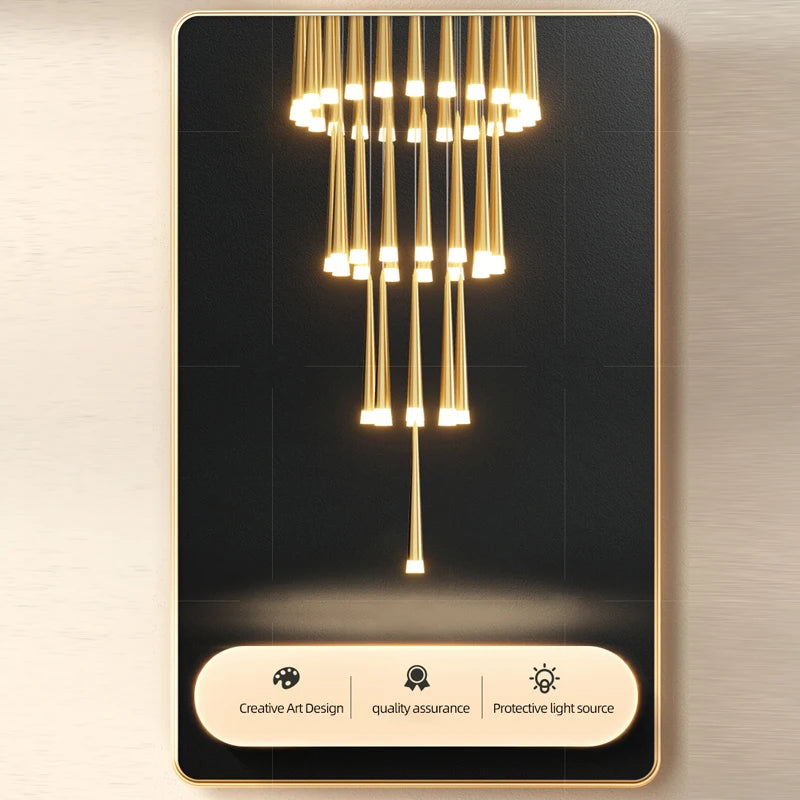 CAMPEGGI Luxury LED Pendant Chandelier for Living Room and Staircase
