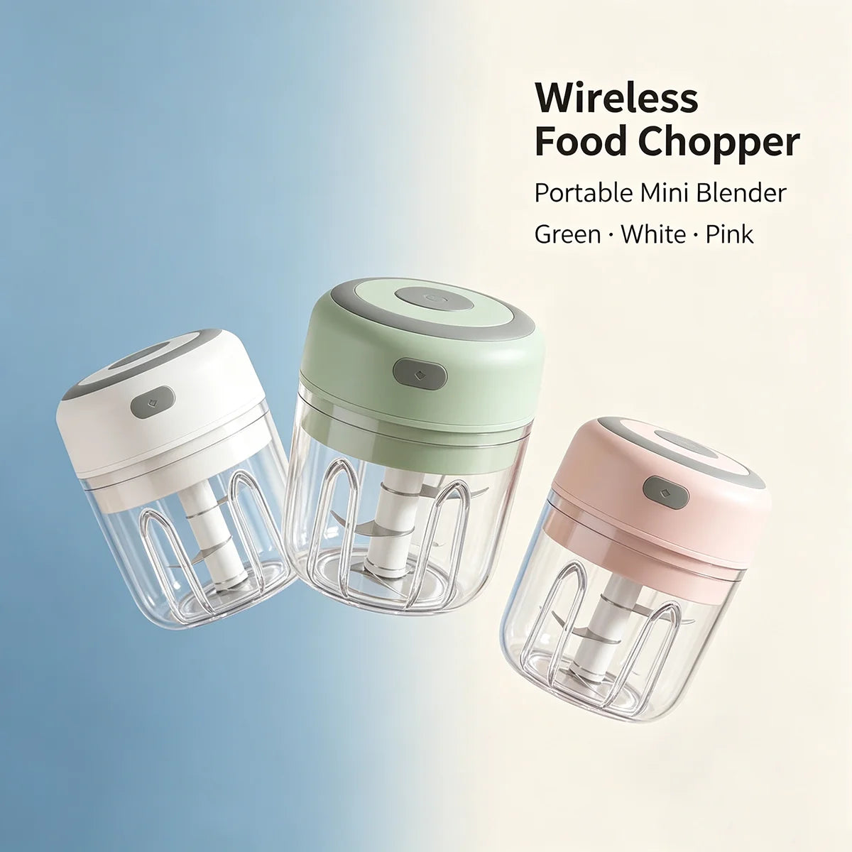 Portable USB Rechargeable Mini Garlic Chopper Food Processor