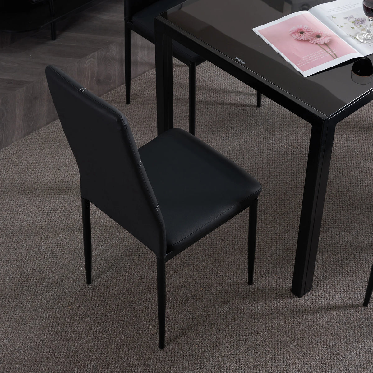 Modern Synthetic Leather High Backrest Dining Chairs