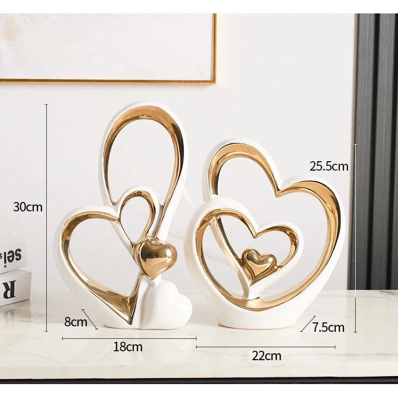 Modern Heart Shaped Ceramic Home Decor Accent For Living Room