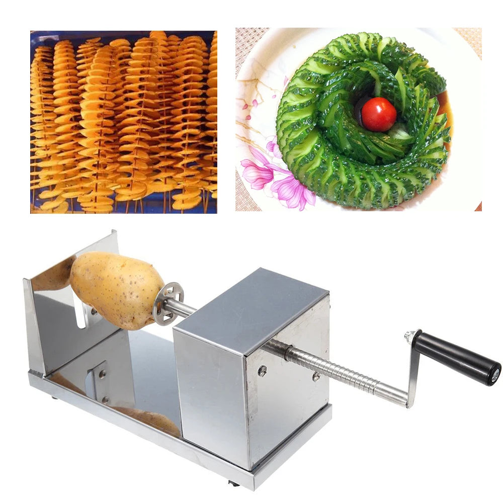 Stainless Steel Spiral Potato Cutter and Apple Slicer