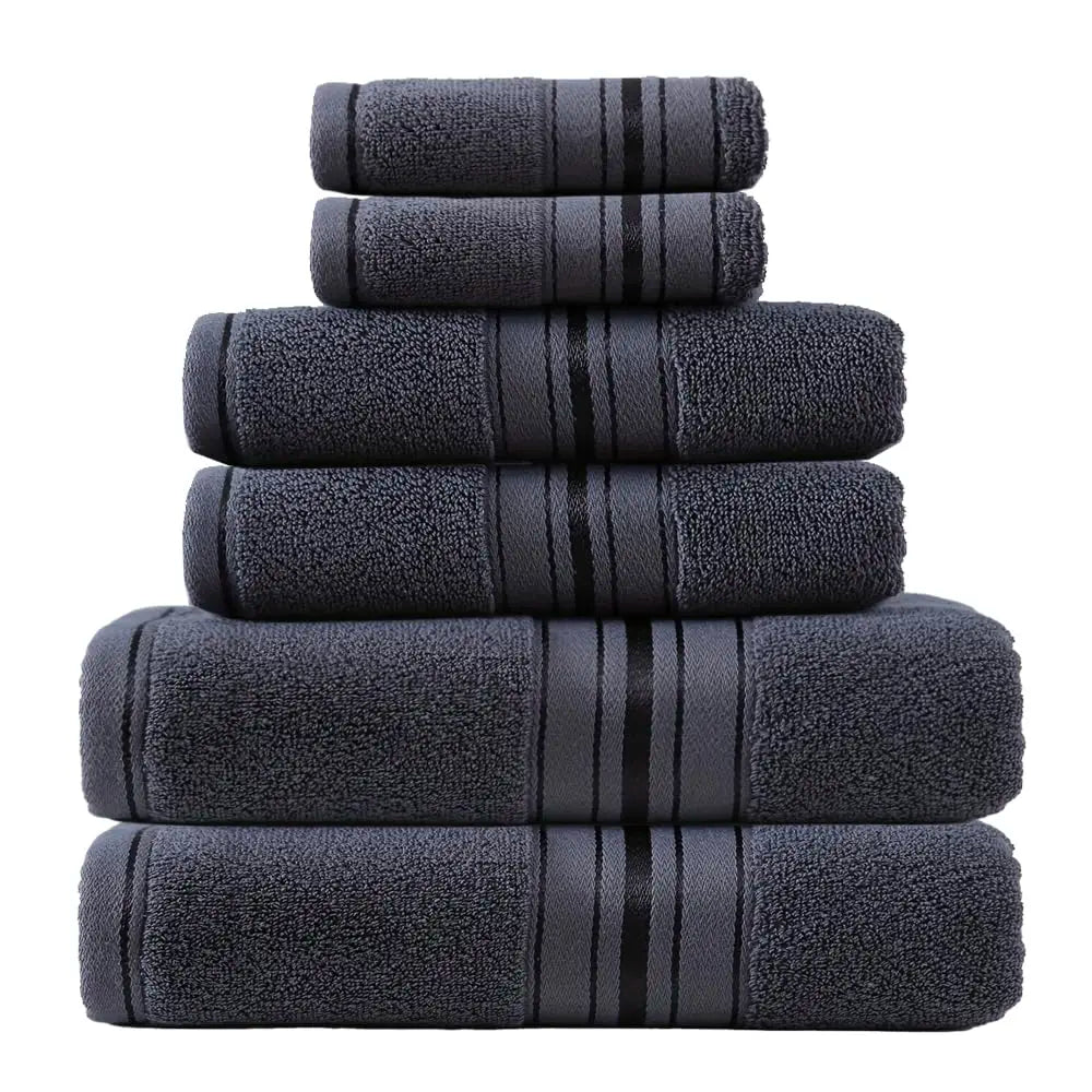 Luxury 6 Piece Cotton Turkish Towel Set For Bathroom