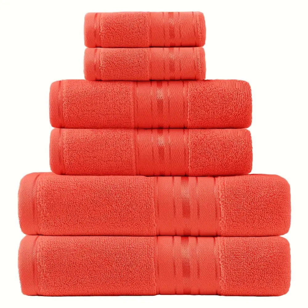 Luxury 6 Piece Cotton Turkish Towel Set For Bathroom