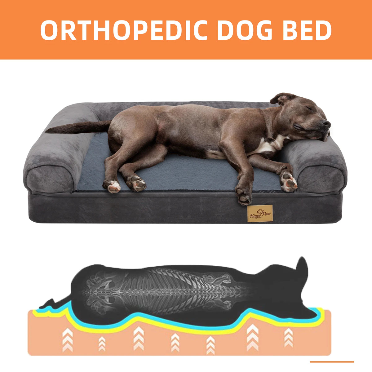 Waterproof Bolster Dog Sofa Bed With Removable Washable Cover