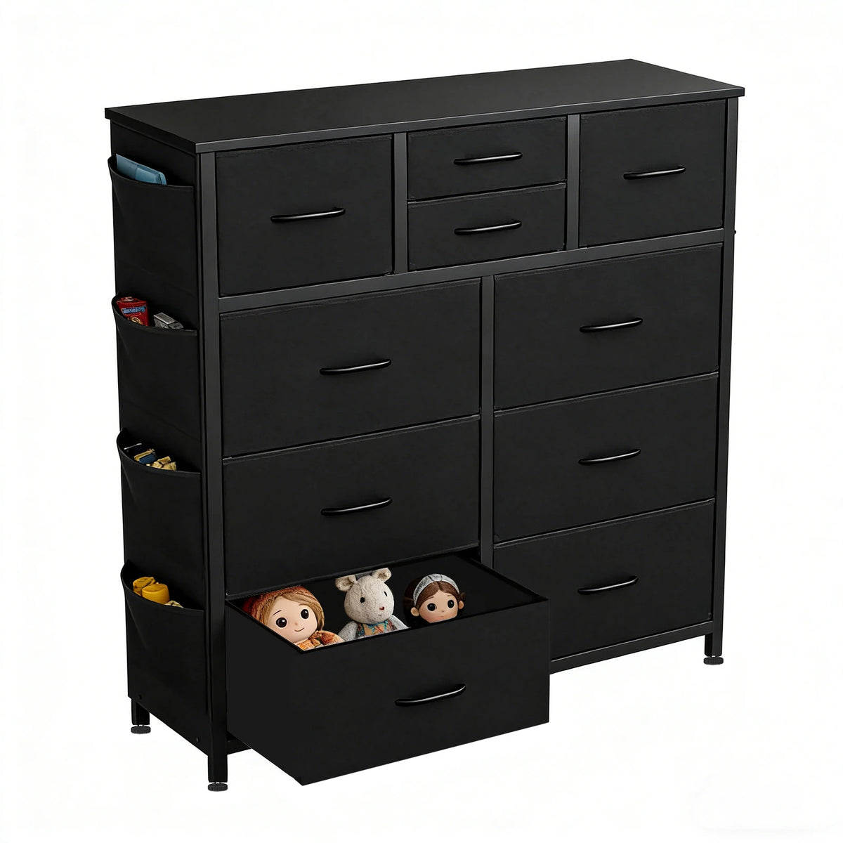 JHK Modern Minimalist 10 Drawers Metal Frame Storage Organizer