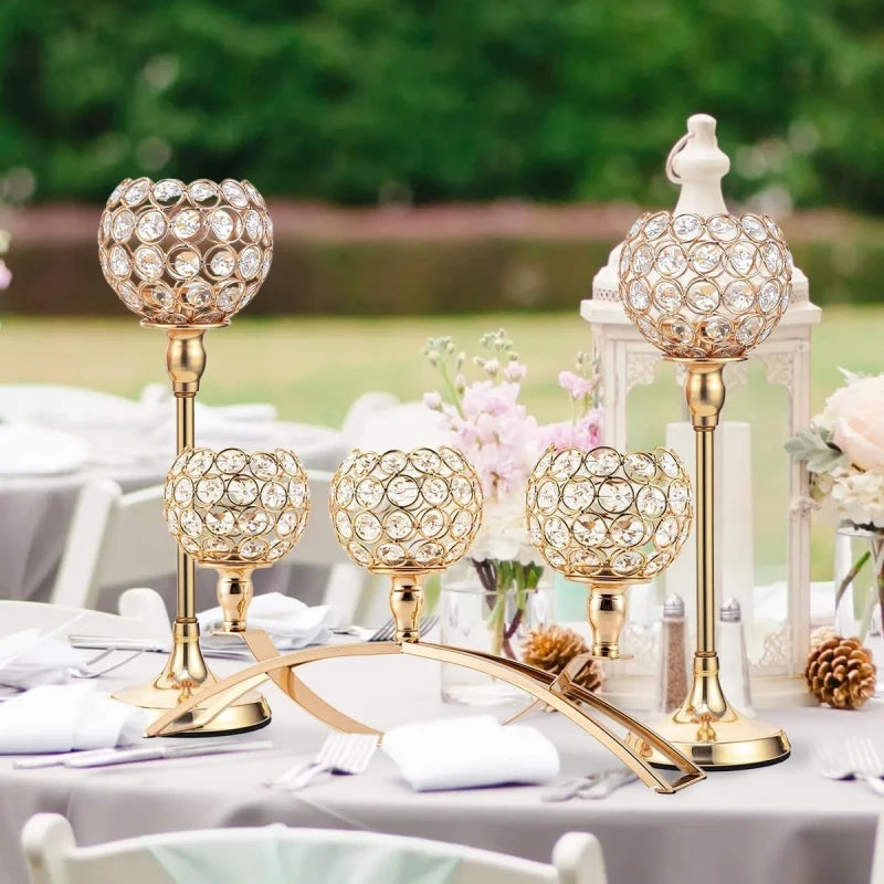 Vincigant Metal Three Arm Candelabra For Table Centerpieces