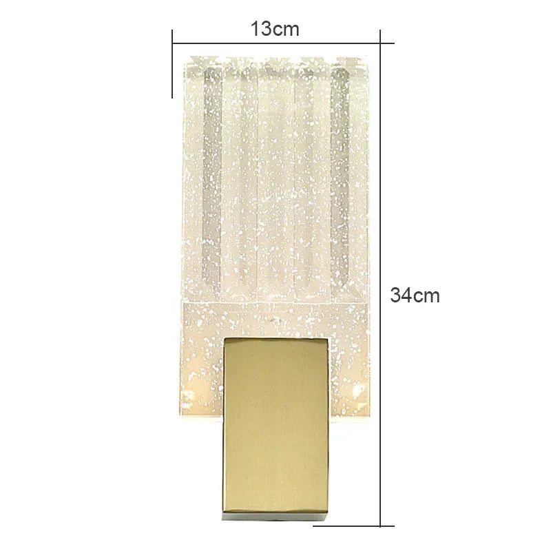 BleakNight Modern Ripple Glass LED Wall Lamp for Home Decor