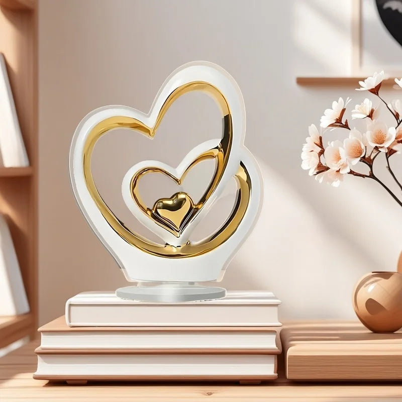 Modern Heart Shaped Ceramic Home Decor Accent For Living Room