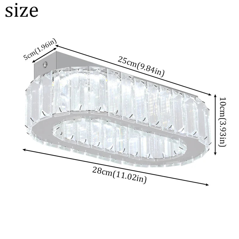 GreeLustr Crystal Oval Ring LED Pendant Chandelier for Modern Interiors