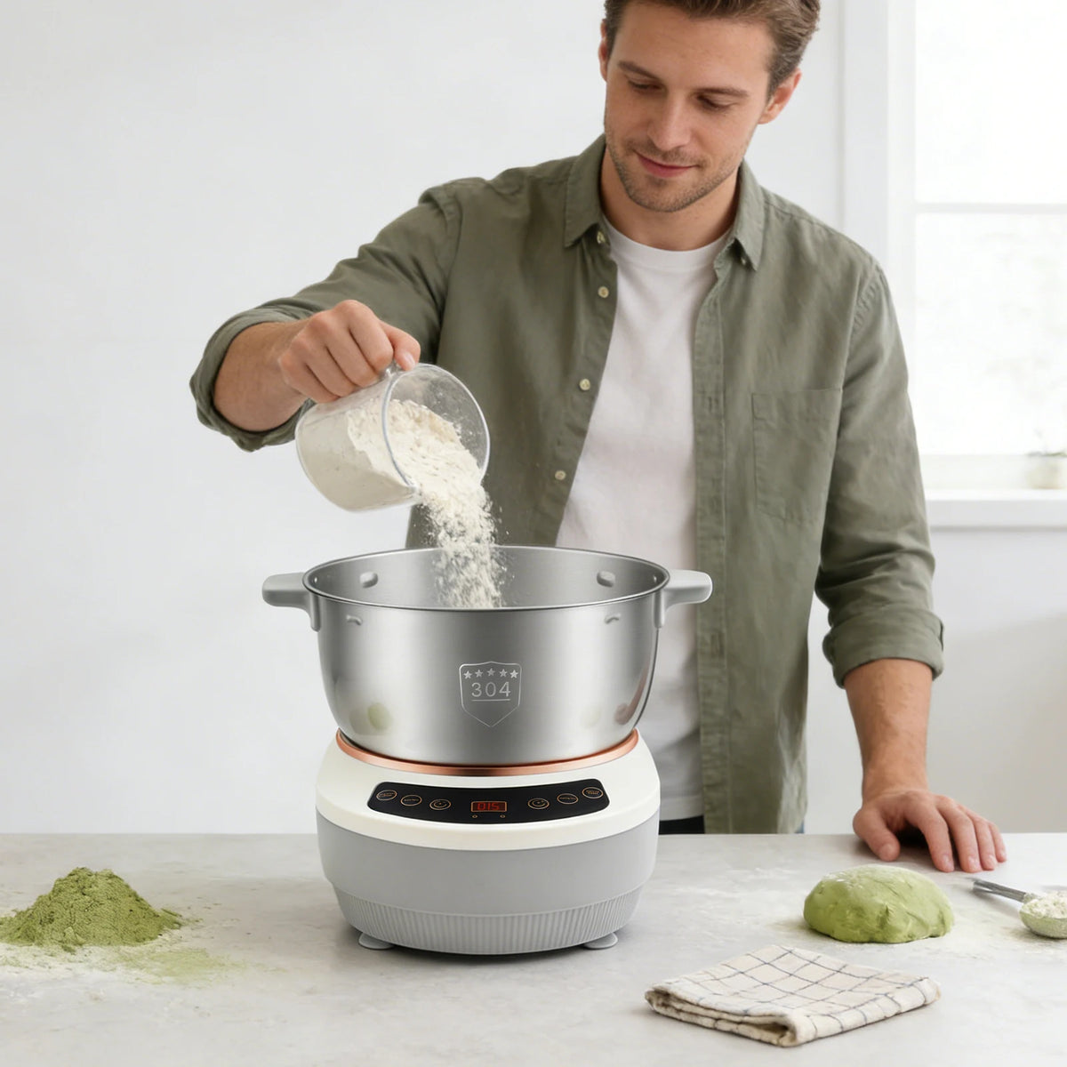 Electric Dough Kneading Mixer With Fermentation Function for Home Kitchens