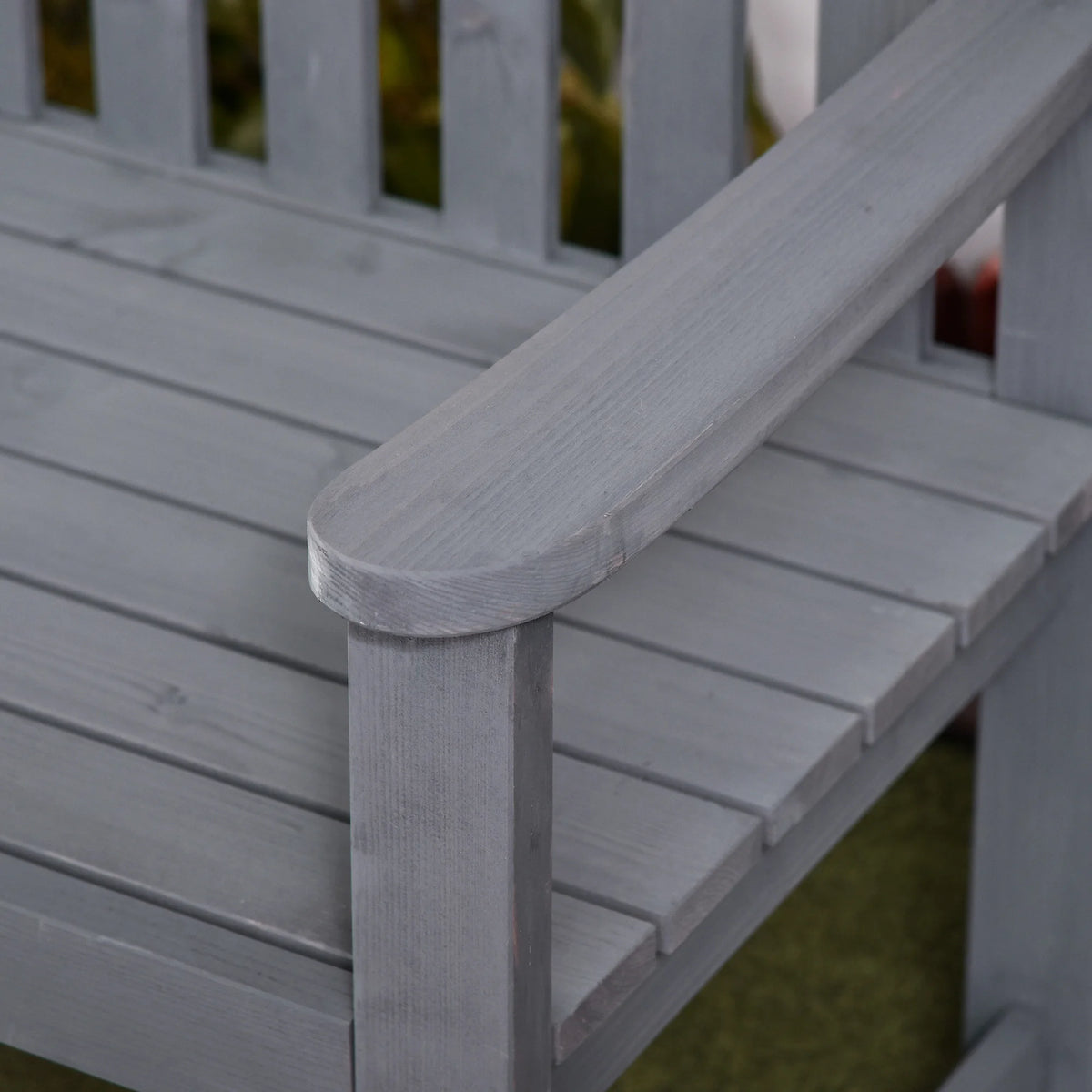 Outsunny Modern Arch Slatted Backrest Garden Bench For Outdoors