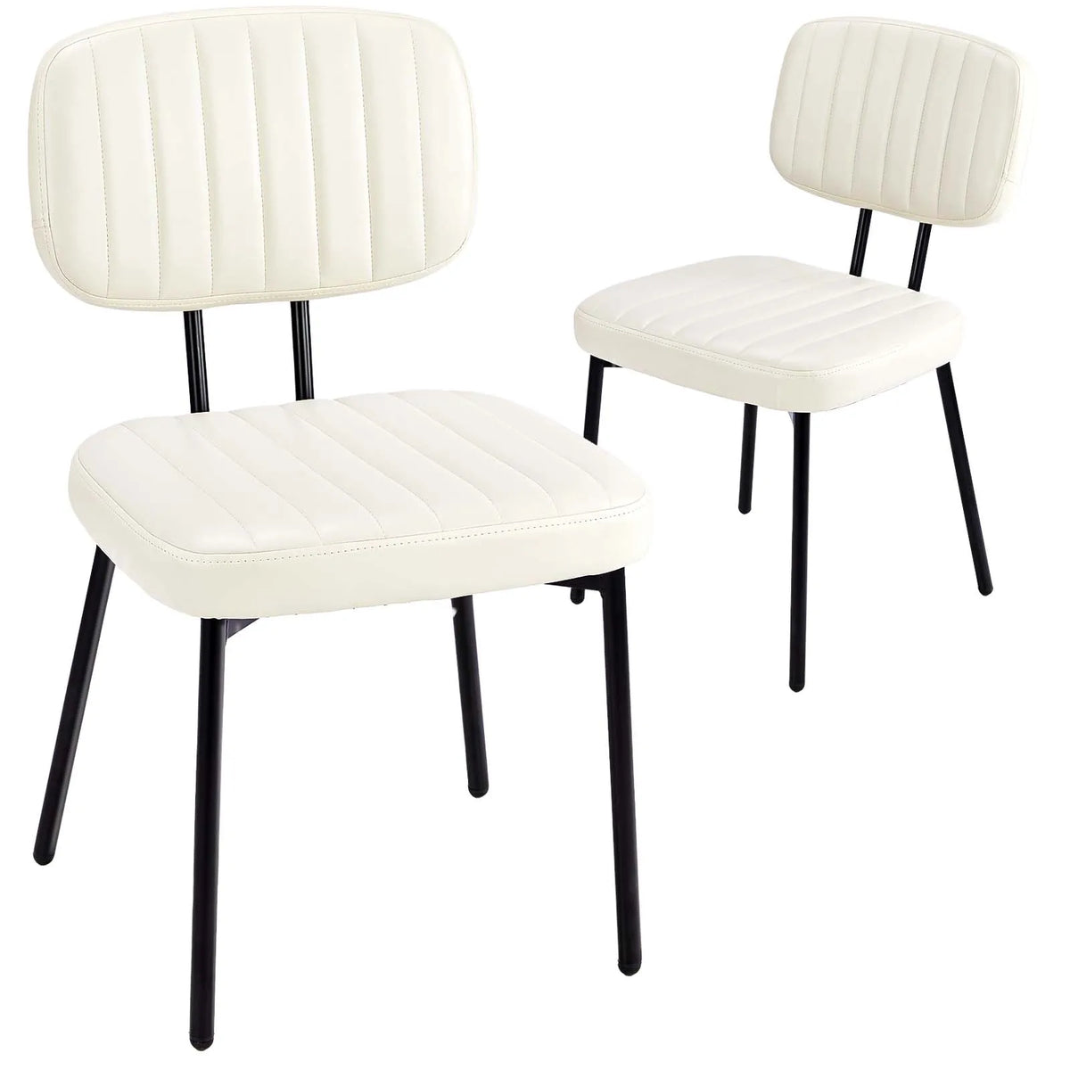 JHK Modern Faux Leather Dining Chairs Set With Comfortable Lumbar Support