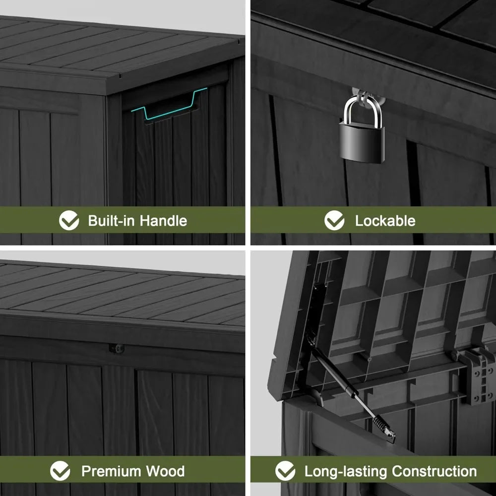 Lockable Waterproof Outdoor Storage Deck Box For Patio Garden Tools