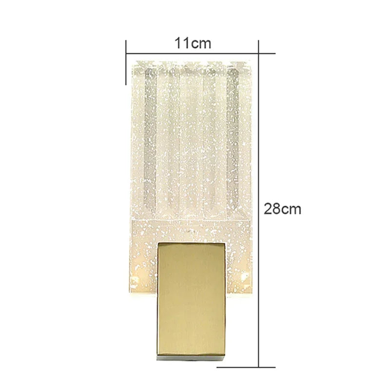 BleakNight Modern Ripple Glass LED Wall Lamp for Home Decor