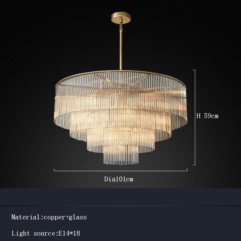Nordic Luxury Glass Chandelier Pendant Light for Living Room Hotel