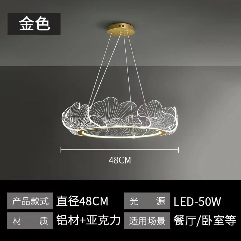Qyartistry Dimmable Lotus Leaf LED Chandelier for Living Room