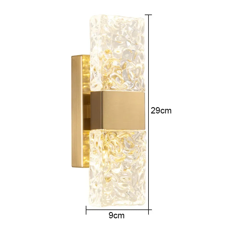 BleakNight Modern Ripple Glass LED Wall Lamp for Home Decor