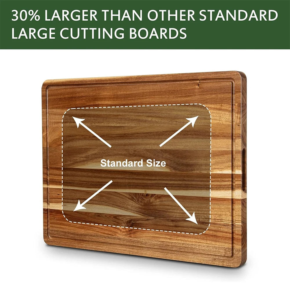 TWISTER.CK Reversible Wood Cutting Board With Juice Groove Handle