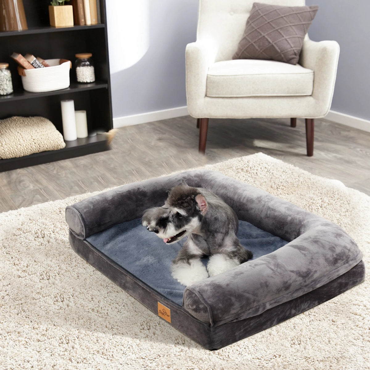 Waterproof Bolster Dog Sofa Bed With Removable Washable Cover