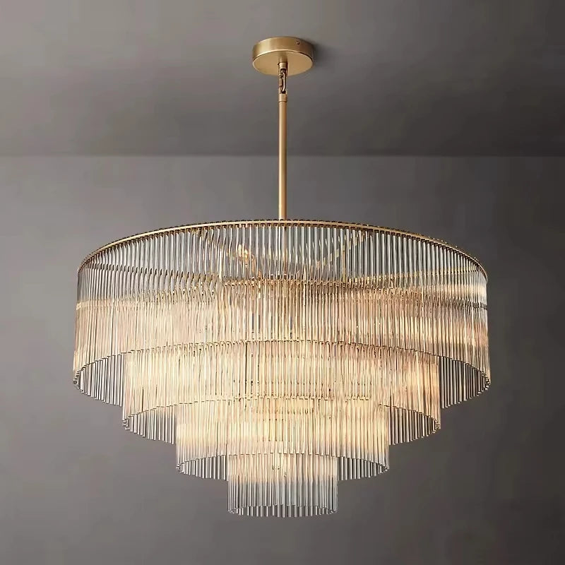 Nordic Luxury Glass Chandelier Pendant Light for Living Room Hotel