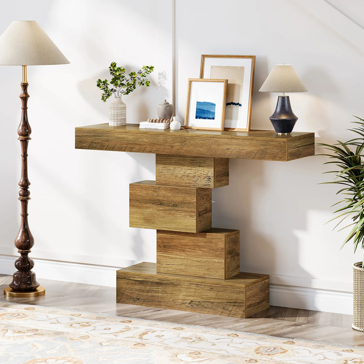 Tribesigns Farmhouse Console Table For Living Room Home Decor