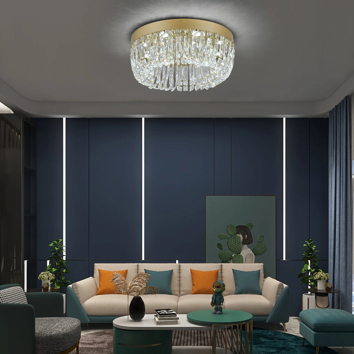 VETRULUS LED Crystal Ceiling Chandelier Light Fixture for Home