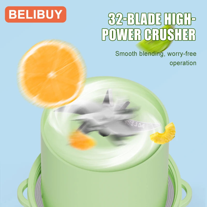 Portable USB Electric Fruit Juicer Blender With Six Steel Blades