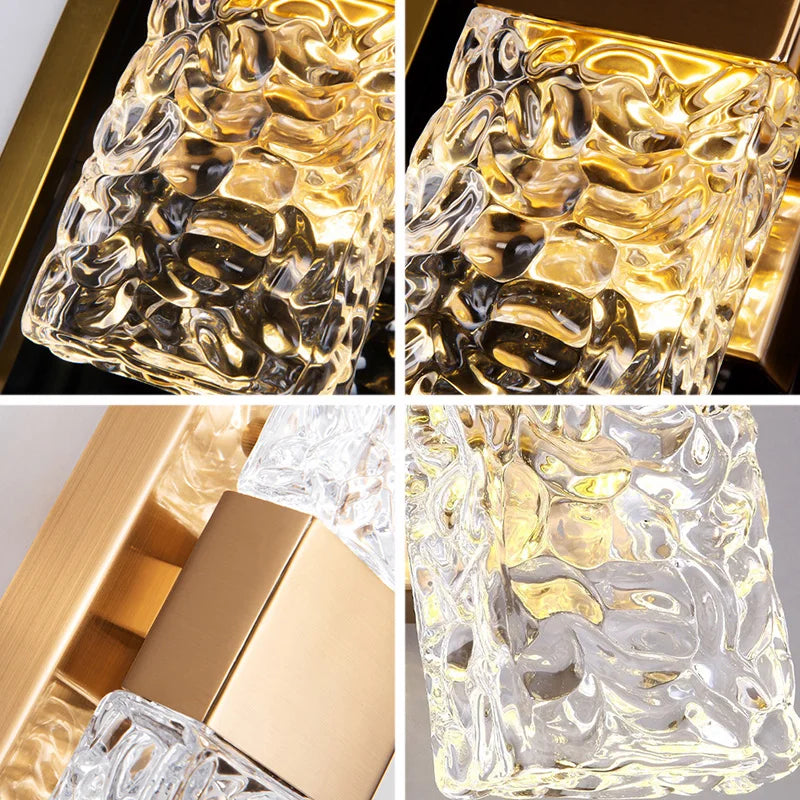 BleakNight Modern Ripple Glass LED Wall Lamp for Home Decor
