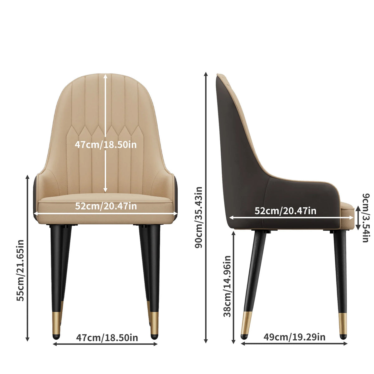 Modern Upholstered Dining Chairs With Metal Legs And Cushions