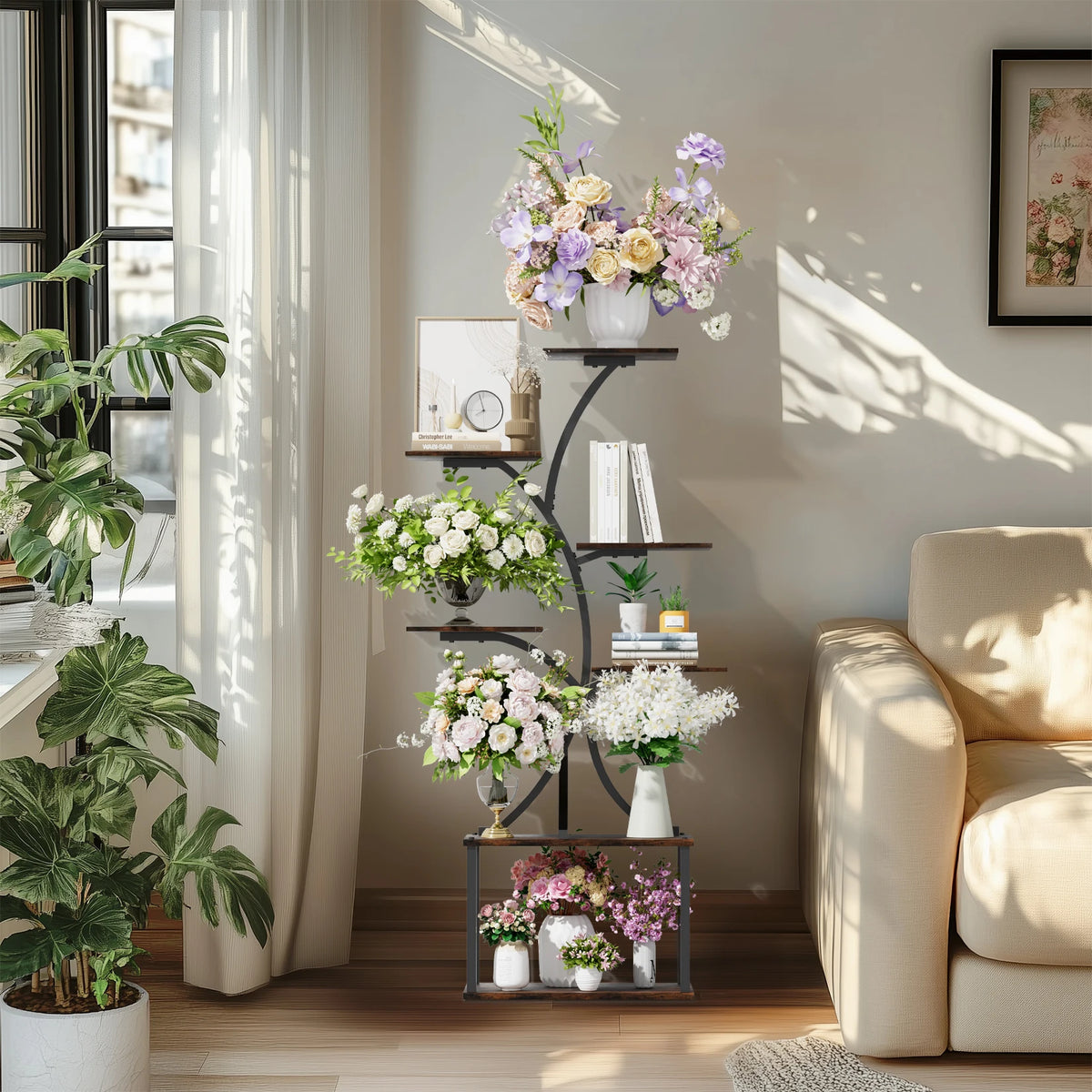 Wisfor 7 Tier Metal Tree Indoor Plant Stand Organizer