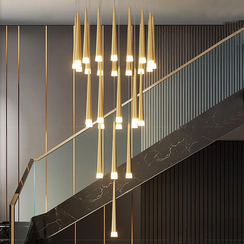 CAMPEGGI Luxury LED Pendant Chandelier for Living Room and Staircase