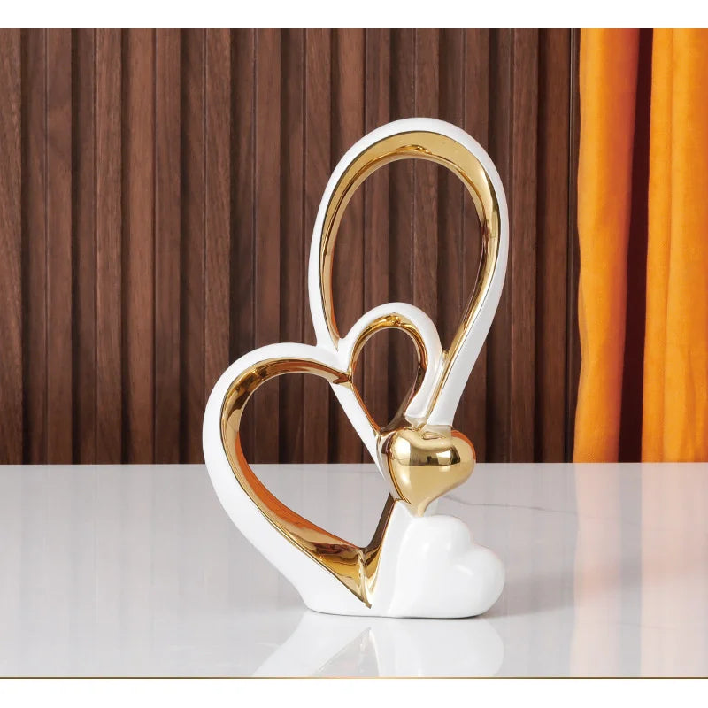 Modern Heart Shaped Ceramic Home Decor Accent For Living Room