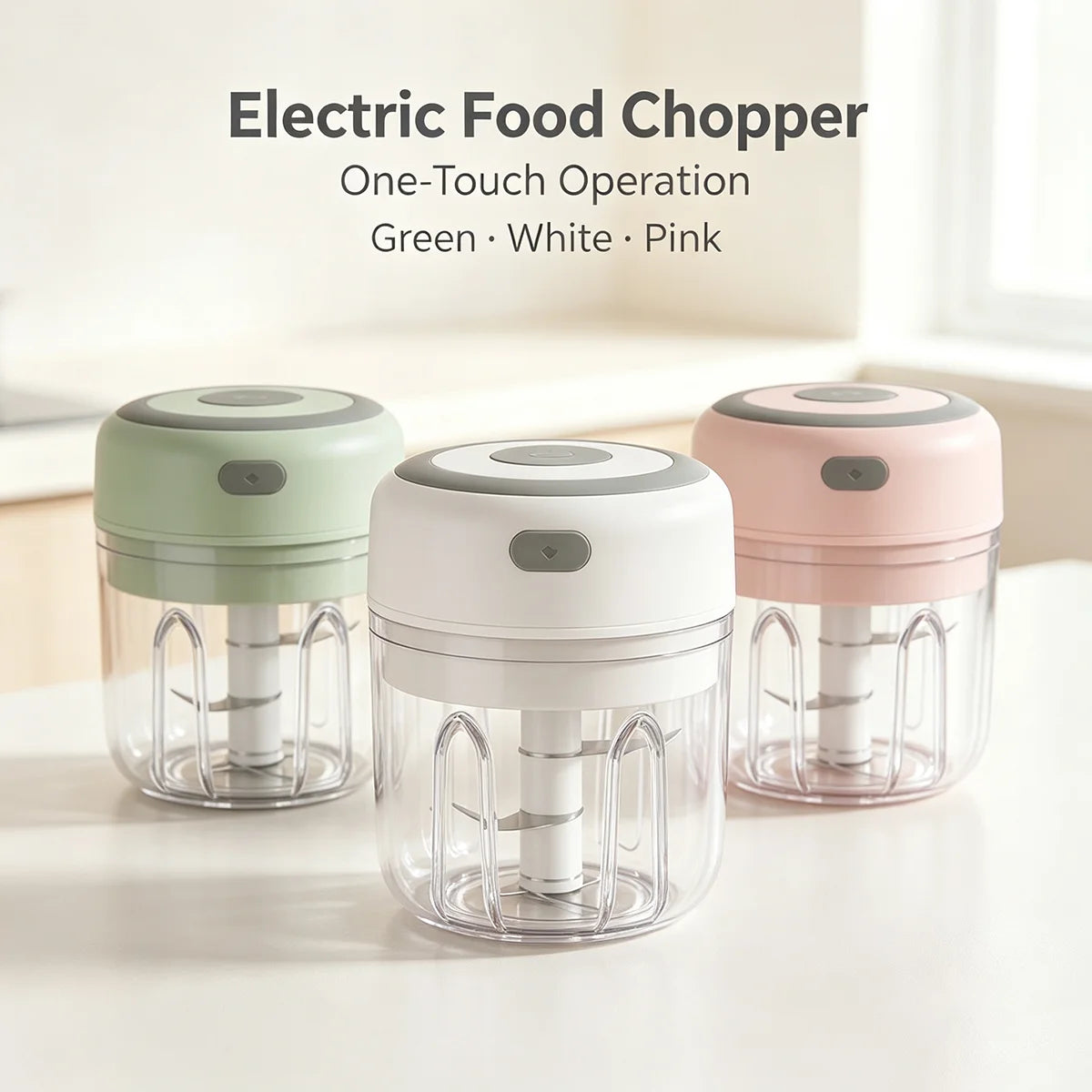 Portable USB Rechargeable Mini Garlic Chopper Food Processor