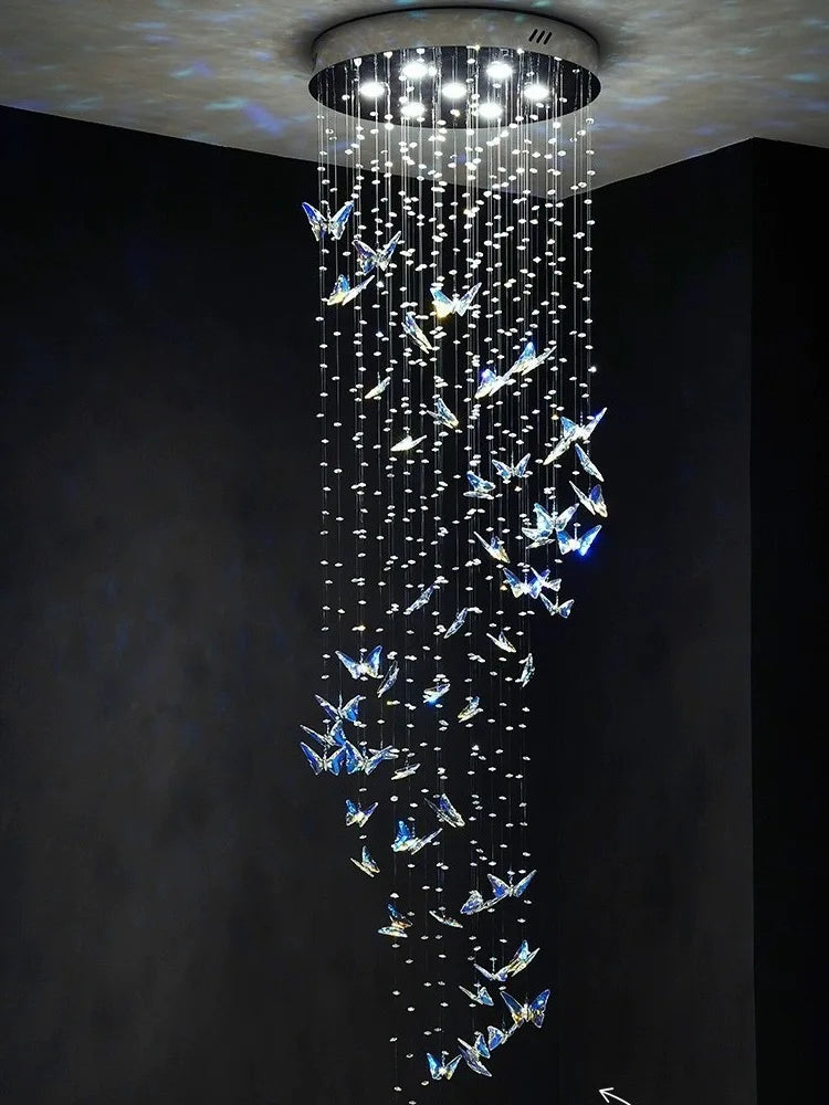 JIAYOOR Butterfly Crystal Chandelier Luxury Pendant Light for Living Room