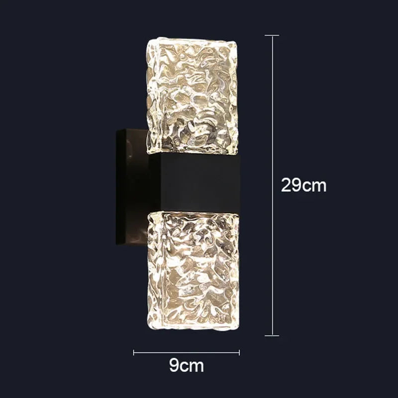 BleakNight Modern Ripple Glass LED Wall Lamp for Home Decor