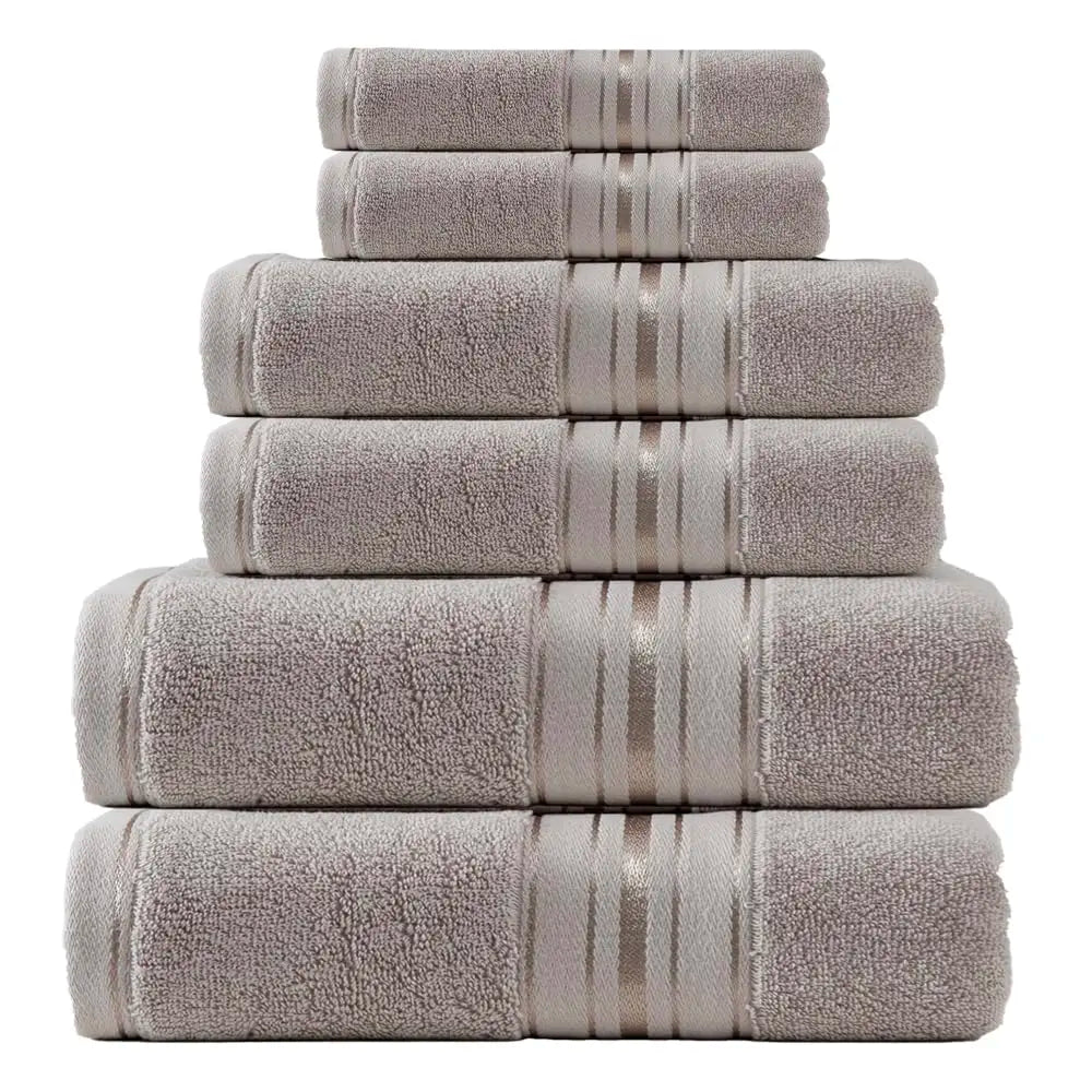 Luxury 6 Piece Cotton Turkish Towel Set For Bathroom