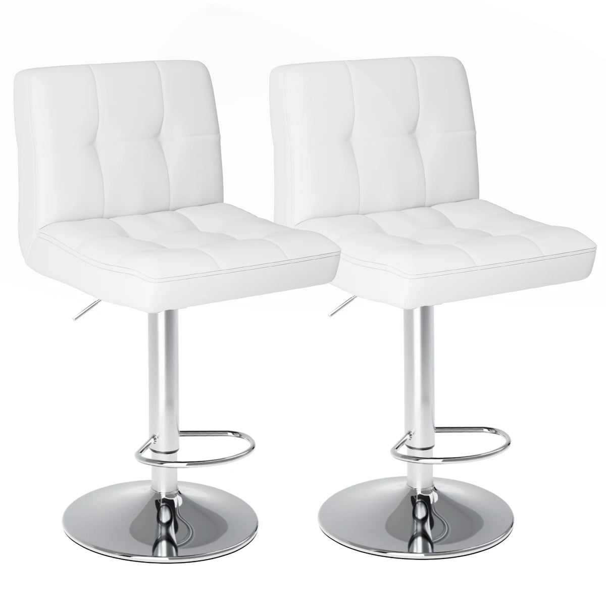 JHK PU Leather Counter Height Upholstered Bar Stools