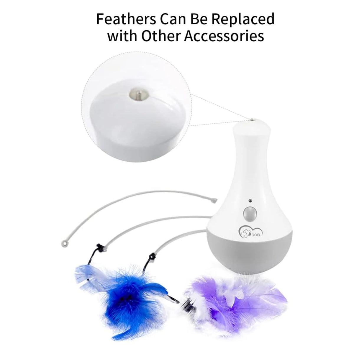 DOEL Interactive Feather Teaser Toy for Cats and Kittens Indoor Play