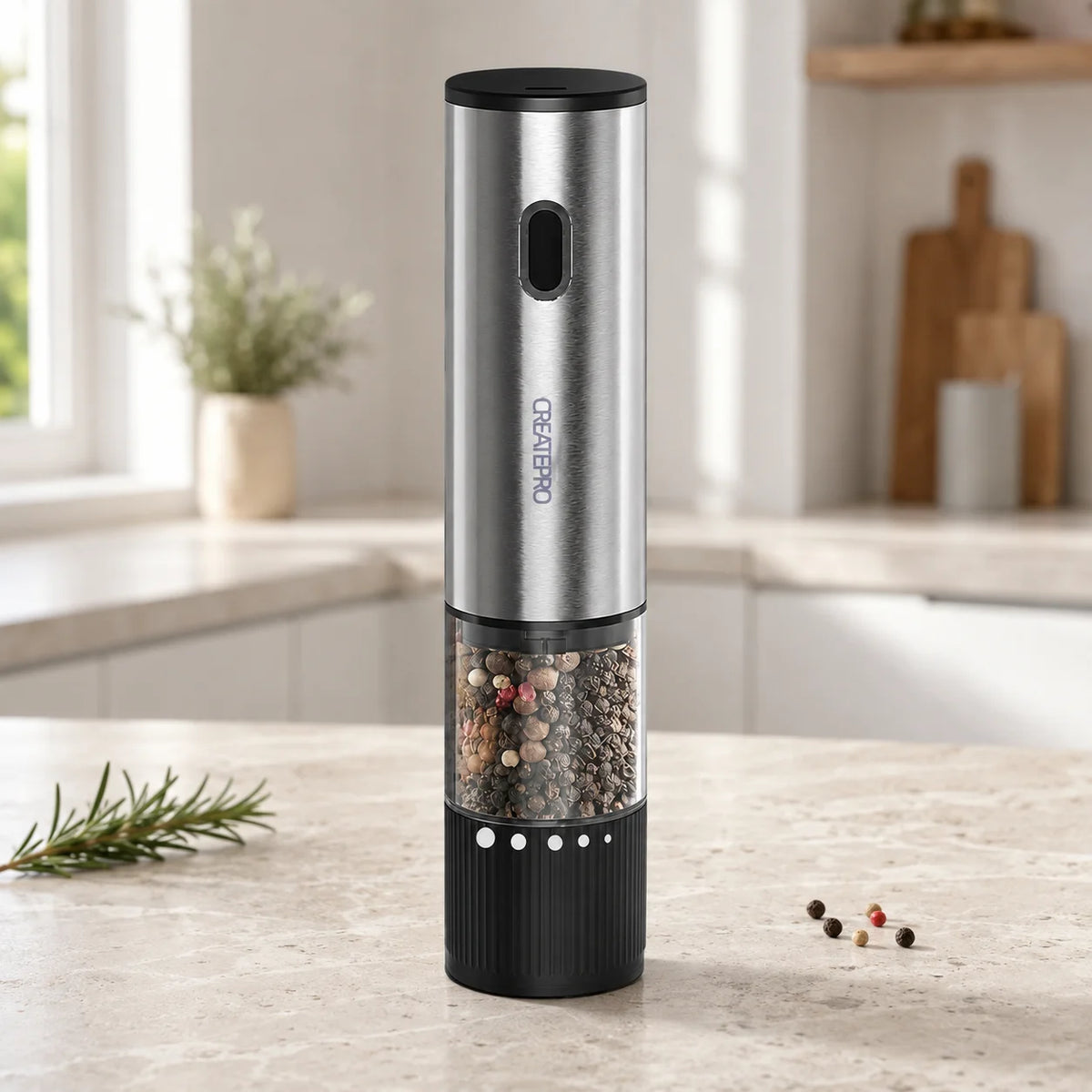 Rechargeable Automatic Salt And Pepper Grinder With Adjustable Coarseness