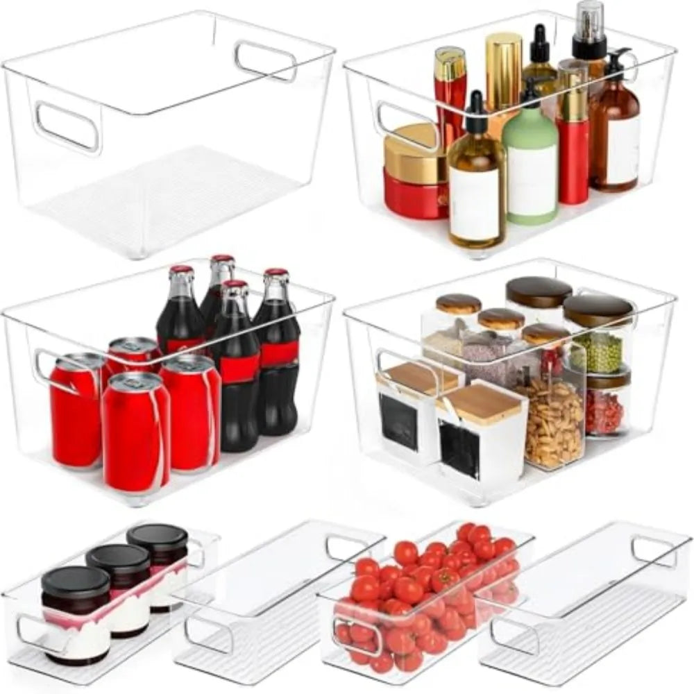 Acrylic Storage Bins Kitchen Pantry Organizer Containers