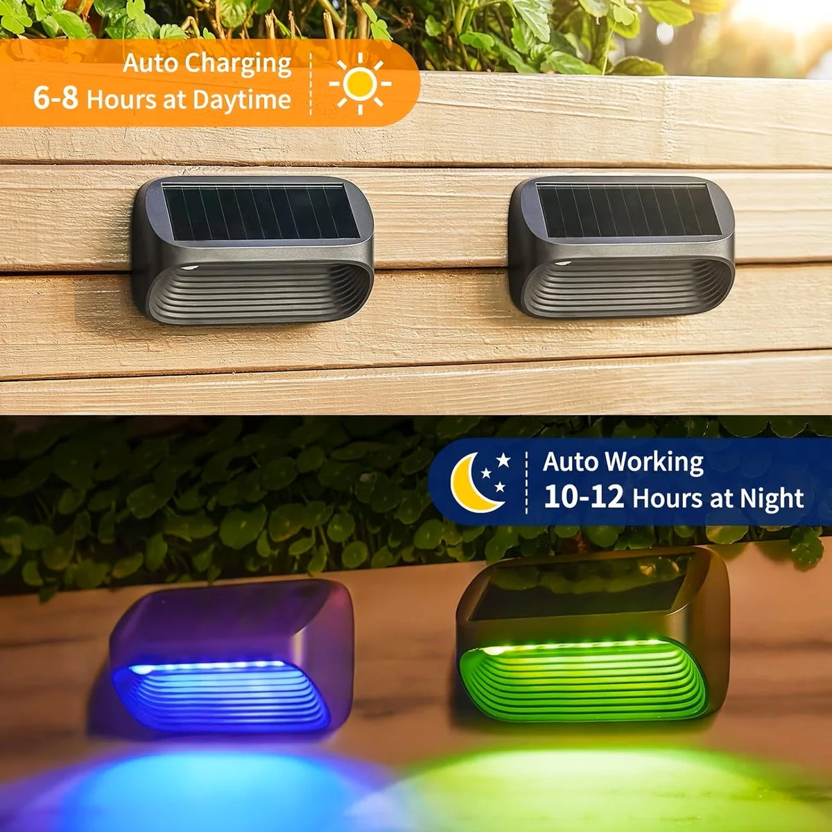 Solar Outdoor Wall Lamp With Push Button Led Lighting