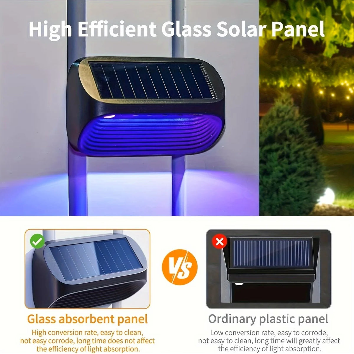Solar Outdoor Wall Lamp With Push Button Led Lighting